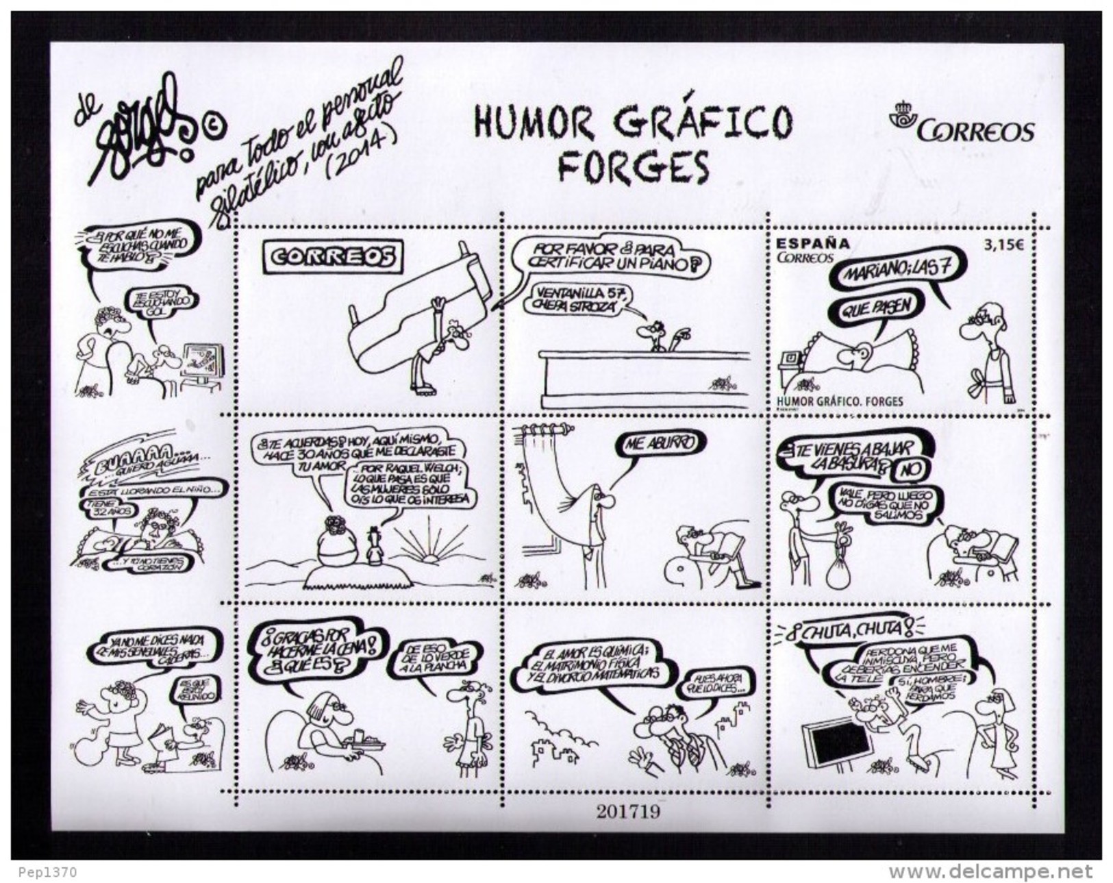 ESPAÑA 2014 - HUMOR GRAFICO DE FORGES - COMICS - EDIFIL Nº 4912 - Nuevos