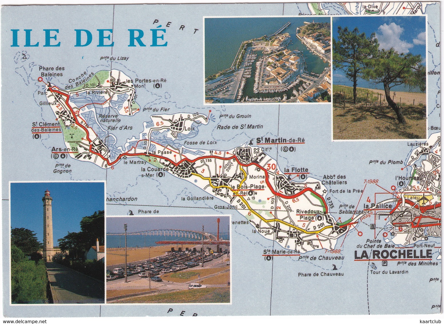 Ile De Ré - D'après Carte Michelin  No. 233 - (Phare Des Baleines,St. Martin-de-Ré, La Rochelle Etc. - France) - Ile De Ré