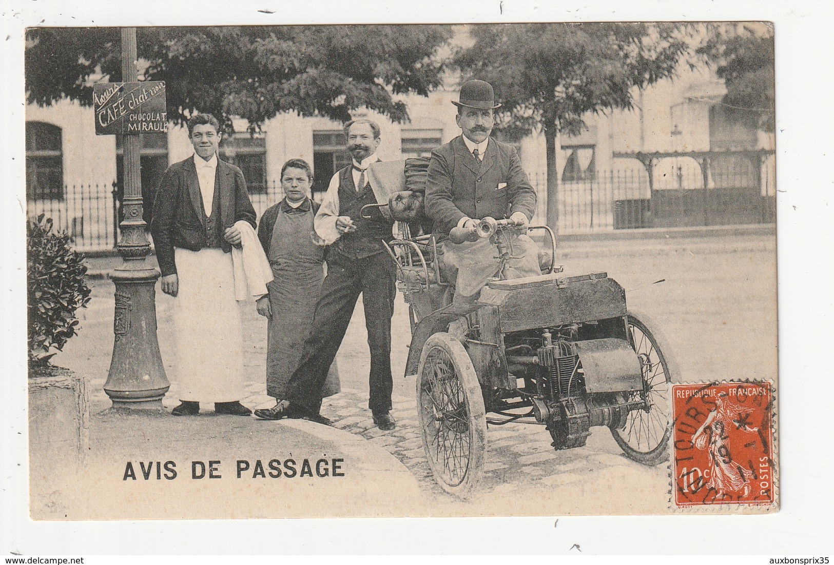 TOURS - AVIS DE PASSAGE - VEHICULE 3 ROUES DEVANT CAFE "CHAT NOIR" - 37 - Tours