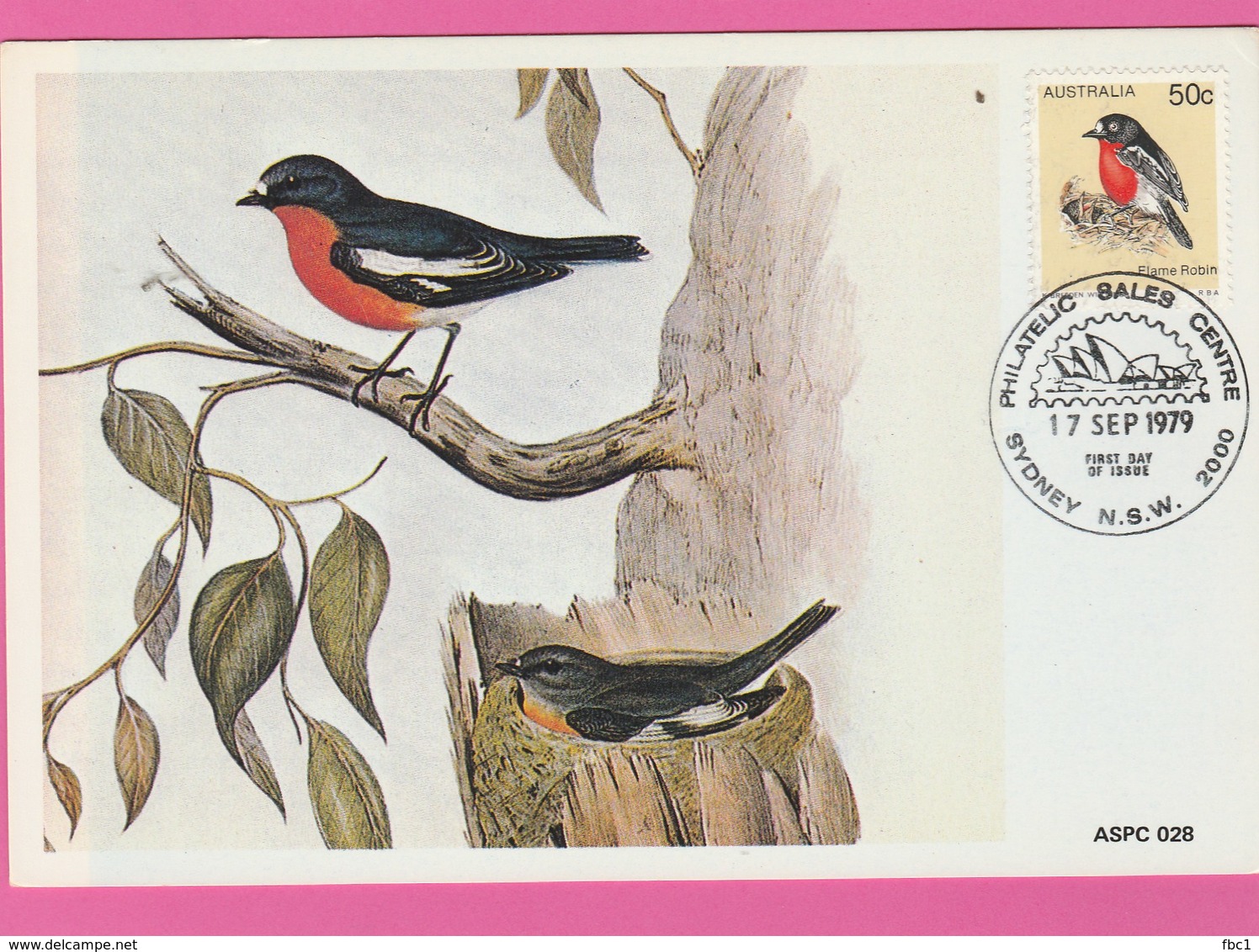 Carte Maximum - Oiseaux - Flame Robin - Australie - Australia - Autres & Non Classés