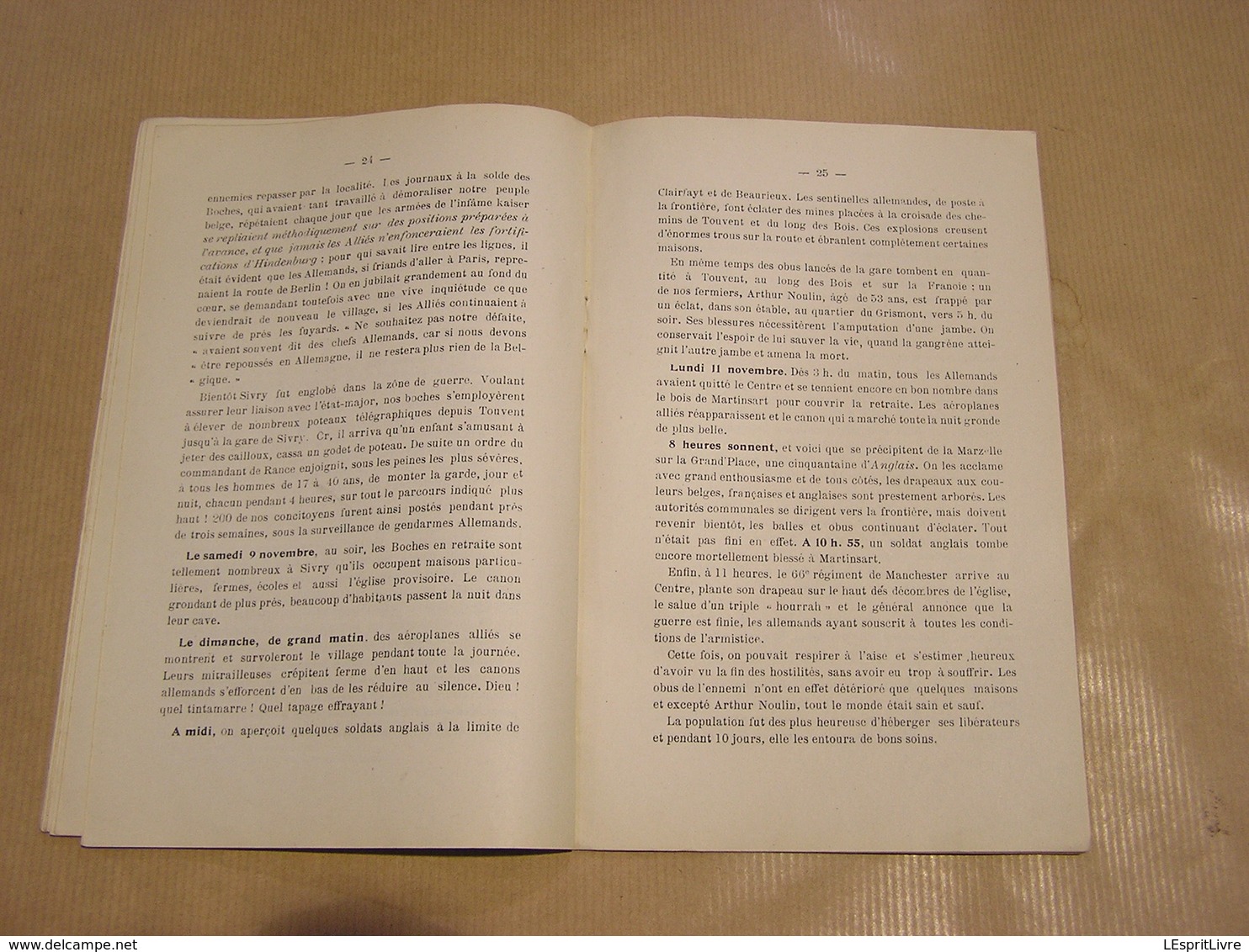 SIVRY Avant la Guerre , Aux Journées des 25 et 26 Août 1914 Souvenirs de Sivry Nicaise Régionalisme Hainaut Rance 14 18