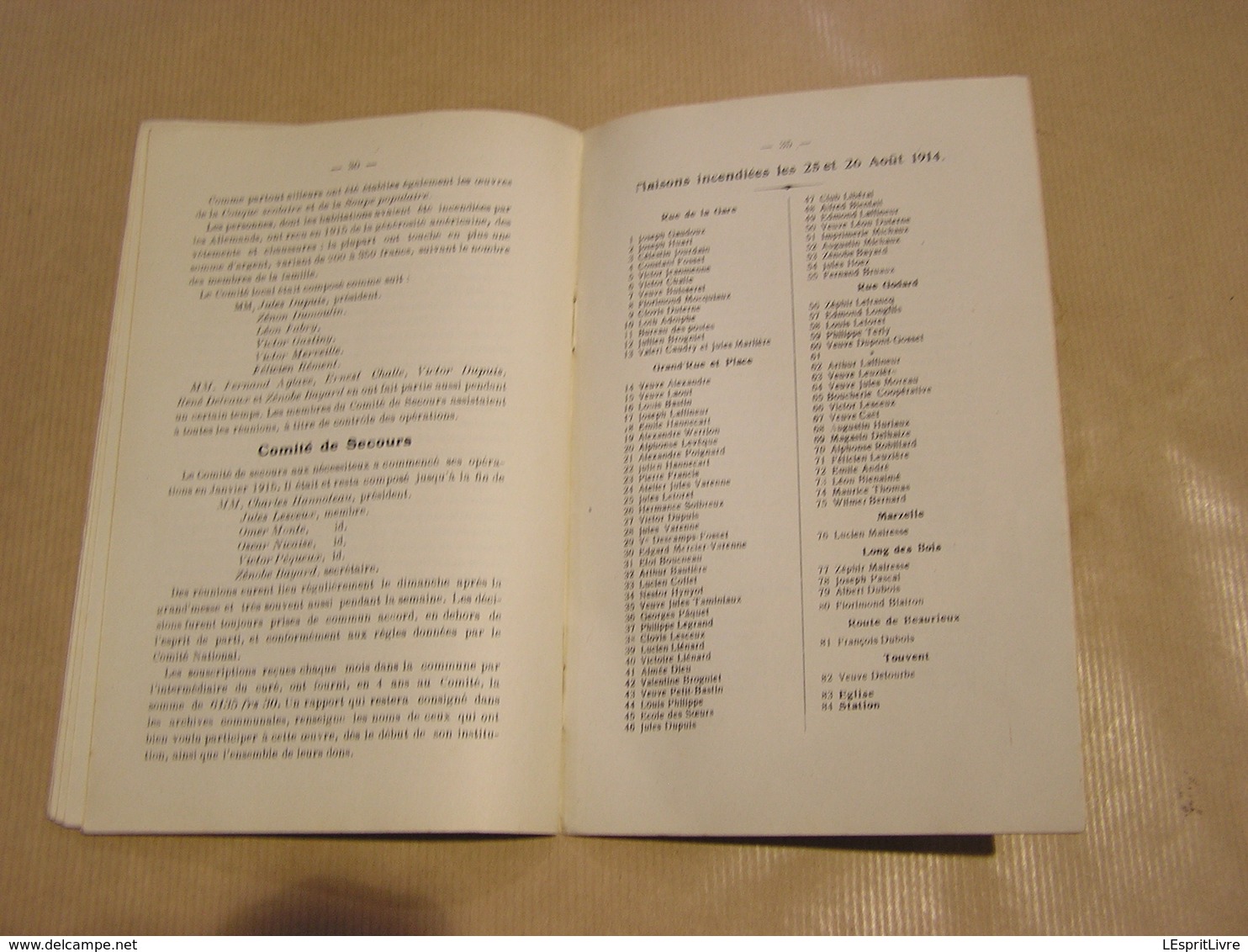 SIVRY Avant la Guerre , Aux Journées des 25 et 26 Août 1914 Souvenirs de Sivry Nicaise Régionalisme Hainaut Rance 14 18