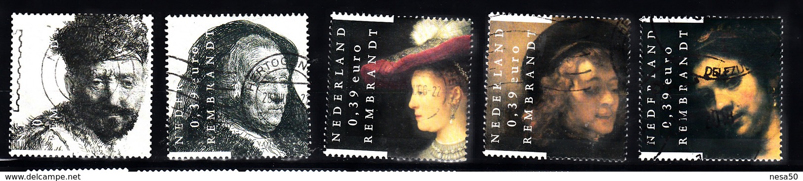 Nederland 2006 NVPH Nr 2429 - 2433 Mi Nr 2410 - 2414  Rembrandt  Compleet - Gebruikt