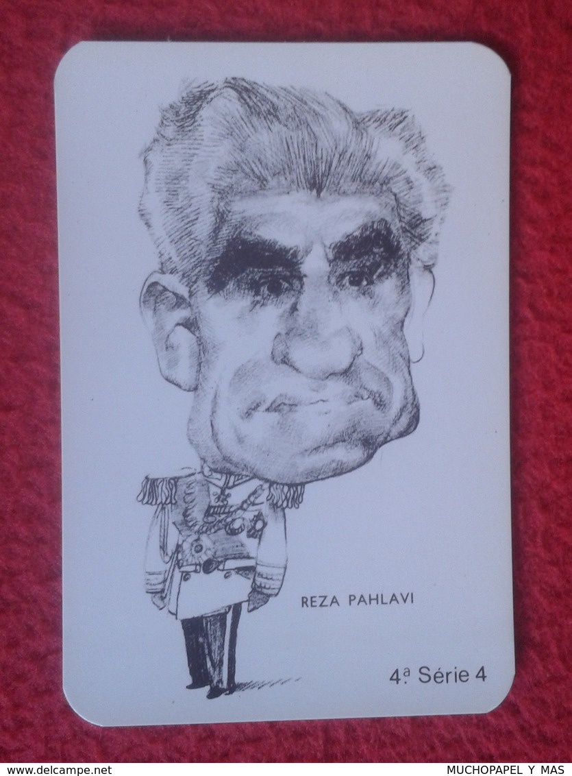 CALENDARIO DE BOLSILLO CALENDAR PORTUGAL ? CARICATURAS DE POLÍTICOS CARICATURA CARICATURE CARTOON REZA PAHLAVI IRÁN SHAH - Tamaño Pequeño : 1981-90