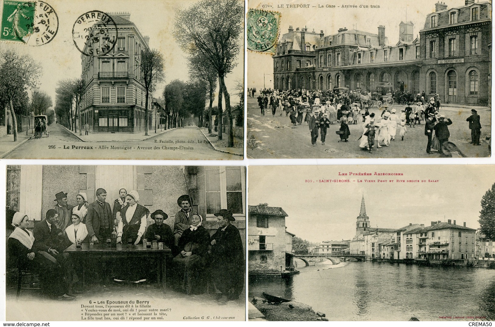 Lot De 1000 Cartes Postales Anciennes: CPA: France, Pas De Paris, Ni Lourdes. - 500 CP Min.