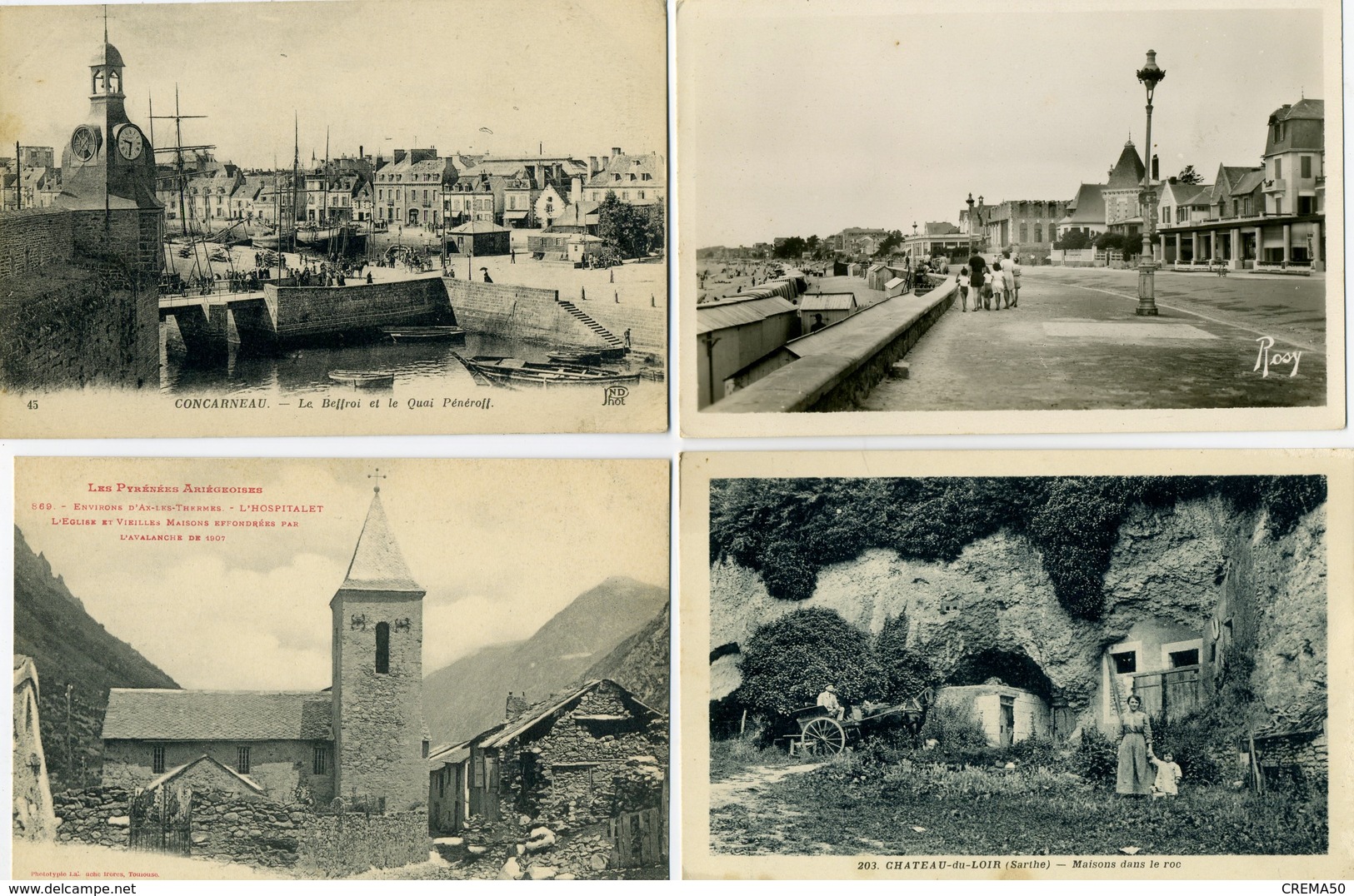 Lot De 1000 Cartes Postales Anciennes: CPA: France, Pas De Paris, Ni Lourdes. - 500 CP Min.