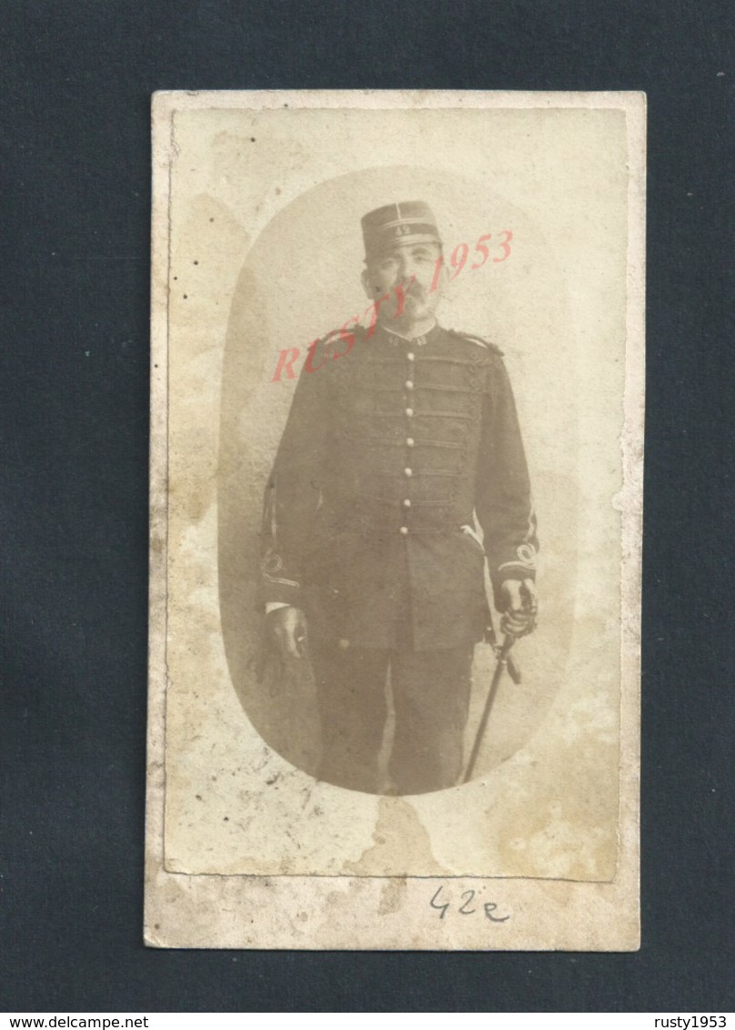 MILITARIA CDV CARTE VISITE SOLDAT AVEC SABRE DU 42e NON ECRITE : - Cartes De Visite