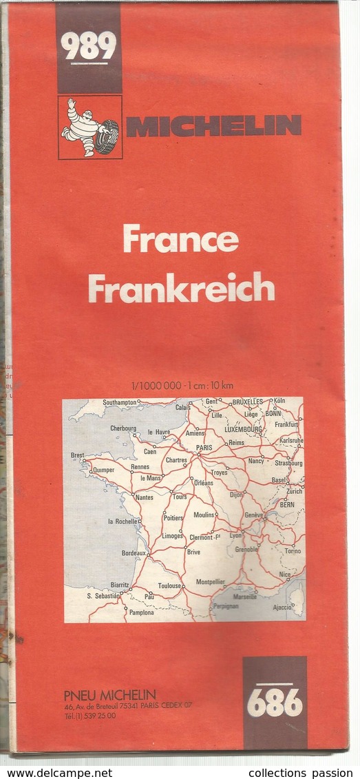 Carte Routiére , MICHELIN 989 ,  FRANCE , 1978 , Frais Fr 3.95 E - Cartes Routières