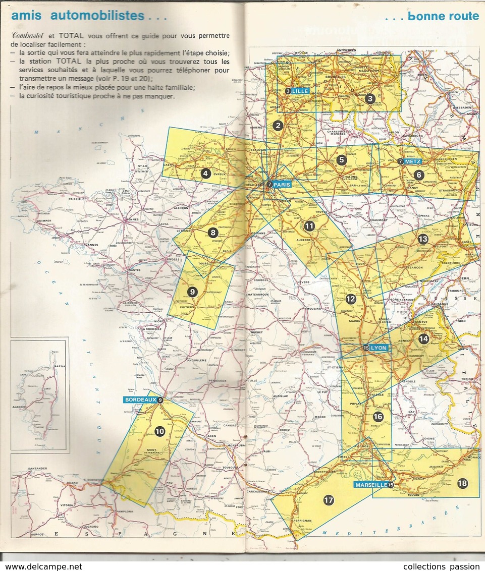 Carte Routiére , Guide Des Autoroutes , COMBASTET , IGN , 22 Pages  , 1977 , 3 Scans , Frais Fr 3.15 E - Roadmaps