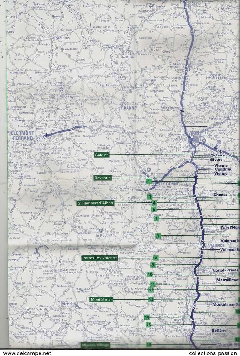 Carte Routiére , Société Des Autoroutes Du Sud De La France, Lyon, Marseille, Montpellier,3 Scans,1983 , Frais Fr 2.75 E - Cartes Routières