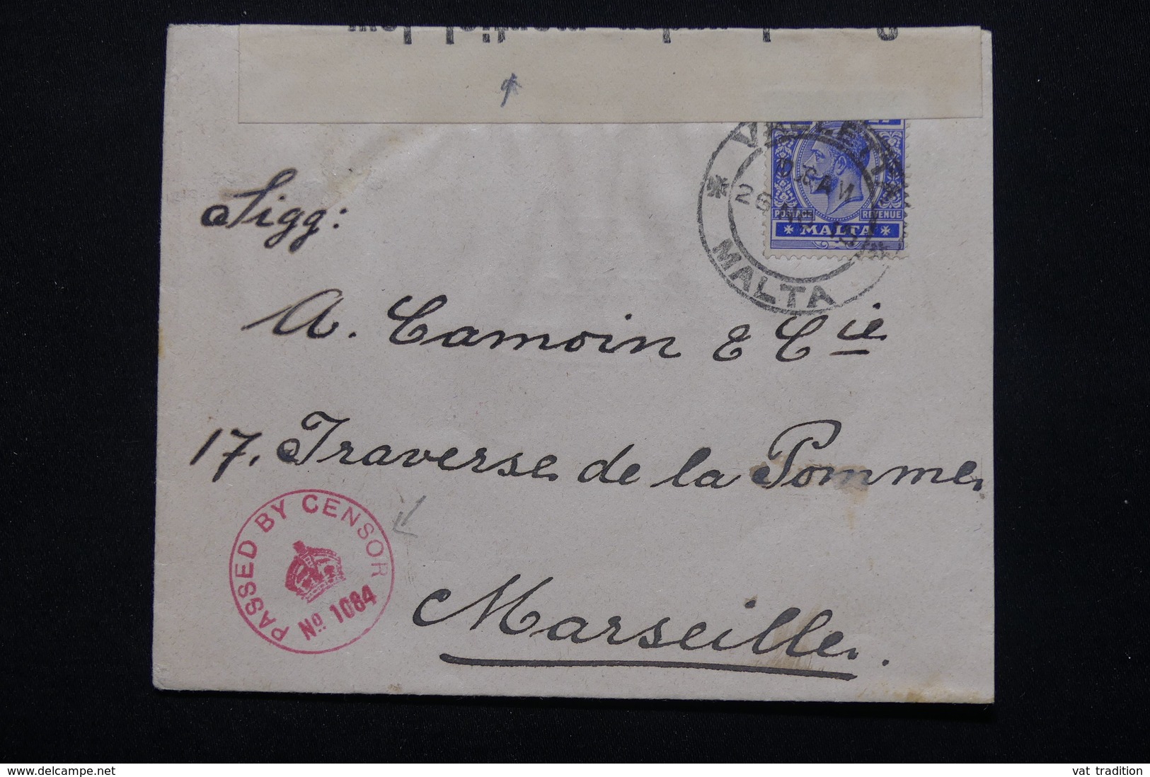 MALTE - Enveloppe De Valletta Pour La France En 1915 Avec Contrôle Postal - L 20908 - Malte