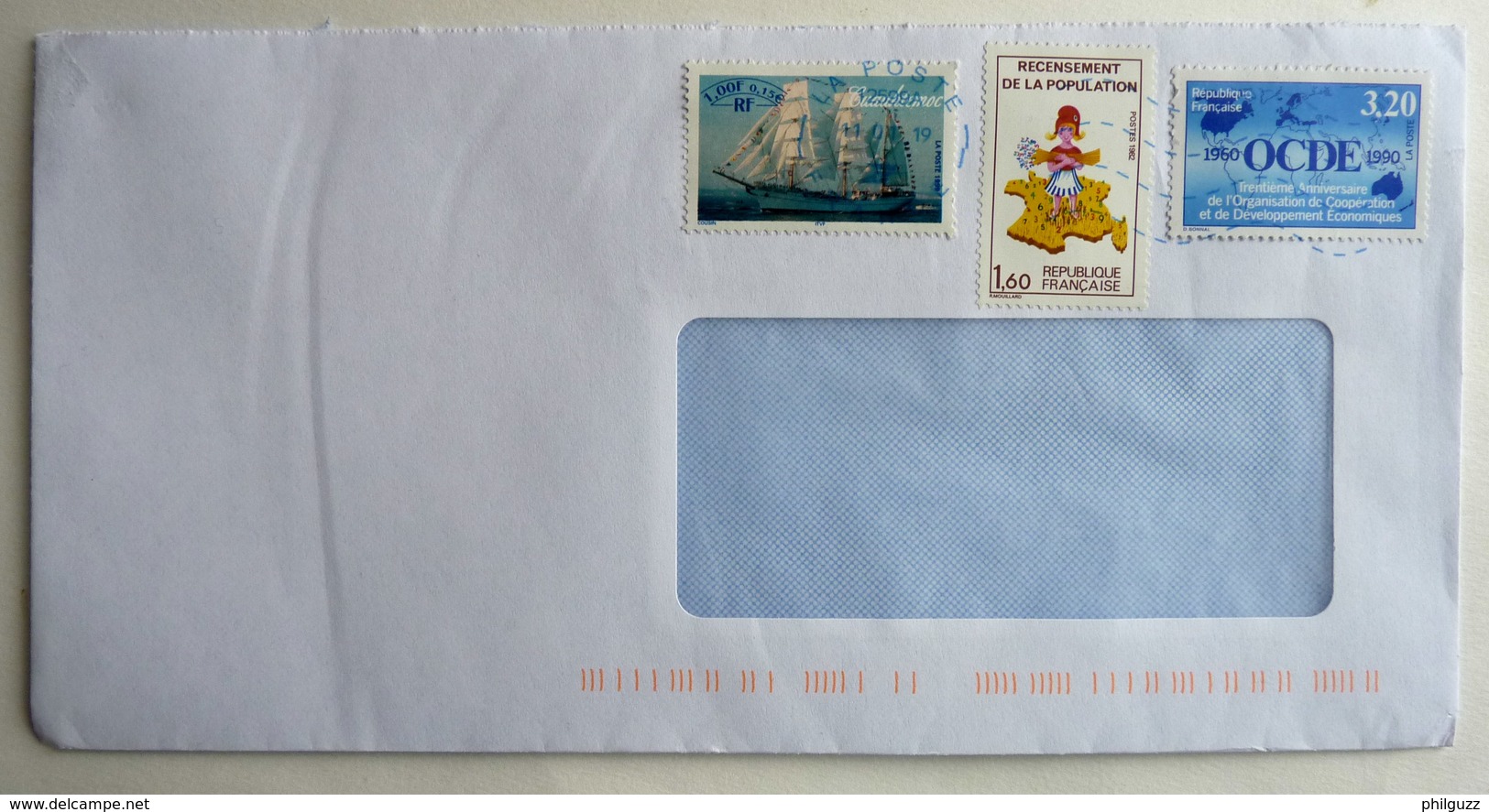 Variété TIMBRE RECENCEMENT SANS LE 7 DANS LA CORSE SUR LETTRE - Used Stamps