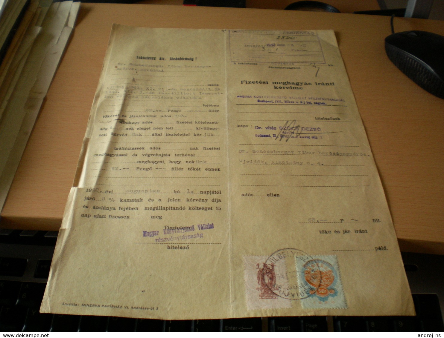 Backa Okupation Ujvidek 1942 Tax Stamps - Banat-Bacska