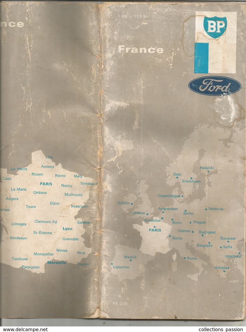 Carte Routiére , France, BP , FORD,48 Pages , Liste Desconcessionnaires,5 Scans , Frais Fr 3.95 E - Cartes Routières