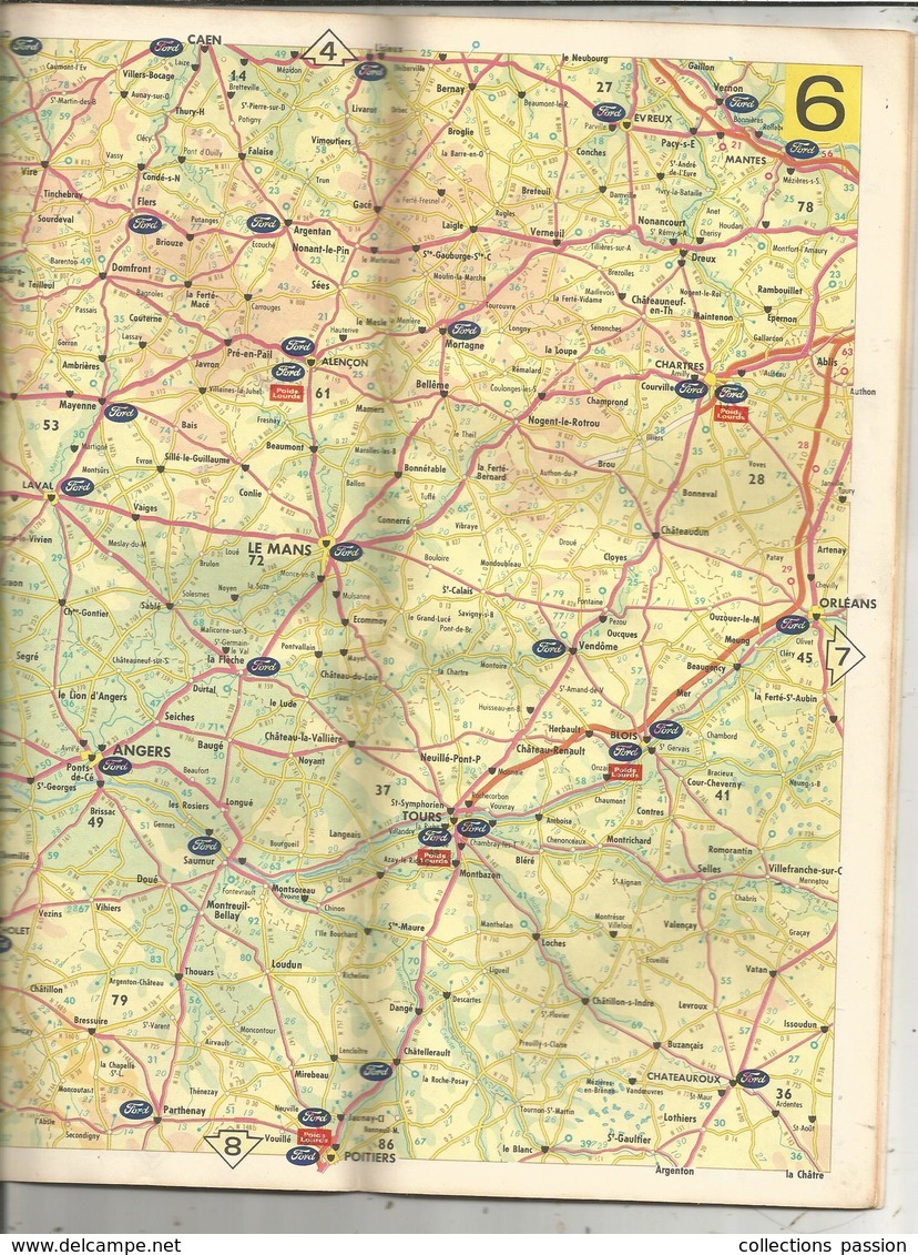 Carte Routiére , France, BP , FORD,48 Pages , Liste Desconcessionnaires,5 Scans , Frais Fr 3.95 E - Cartes Routières