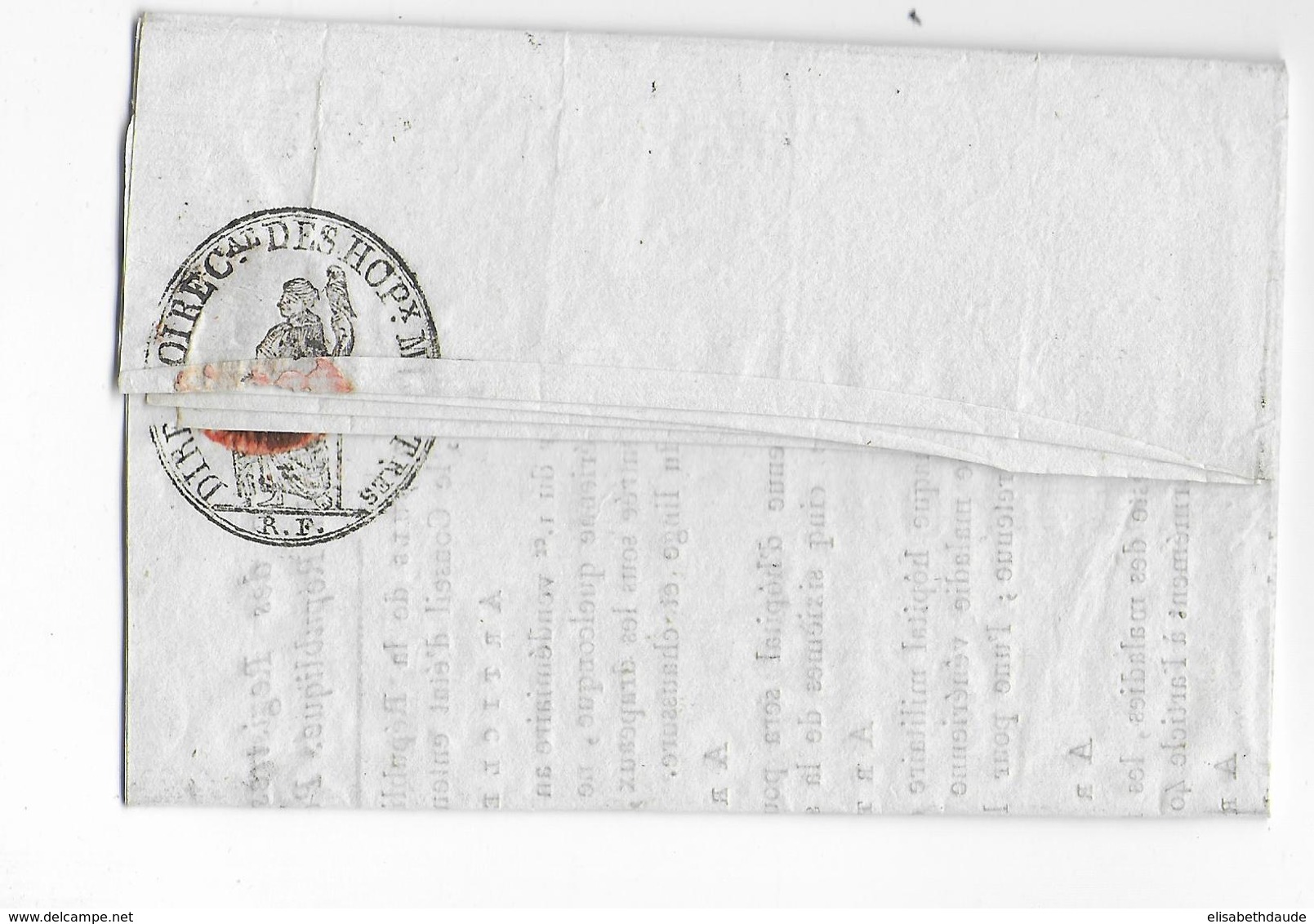 AN 9 (1800) - LETTRE FRANCHISE De L'ADMINISTRATION Des HOPITAUX MILITAIRES Avec MARQUE Du MINISTRE De La GUERRE => RIOM - Army Postmarks (before 1900)
