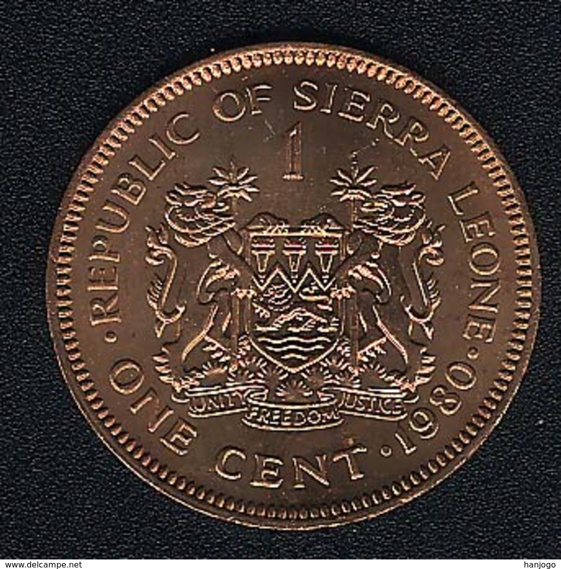 Sierra Leone, 1 Cent 1980, UNC - Sierra Leone