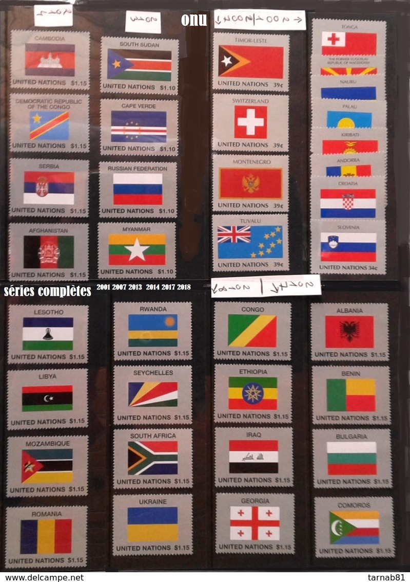 Flaggen  Flags Drapeaux ONU  1980 à 2018 **  Collection Complète - Neufs