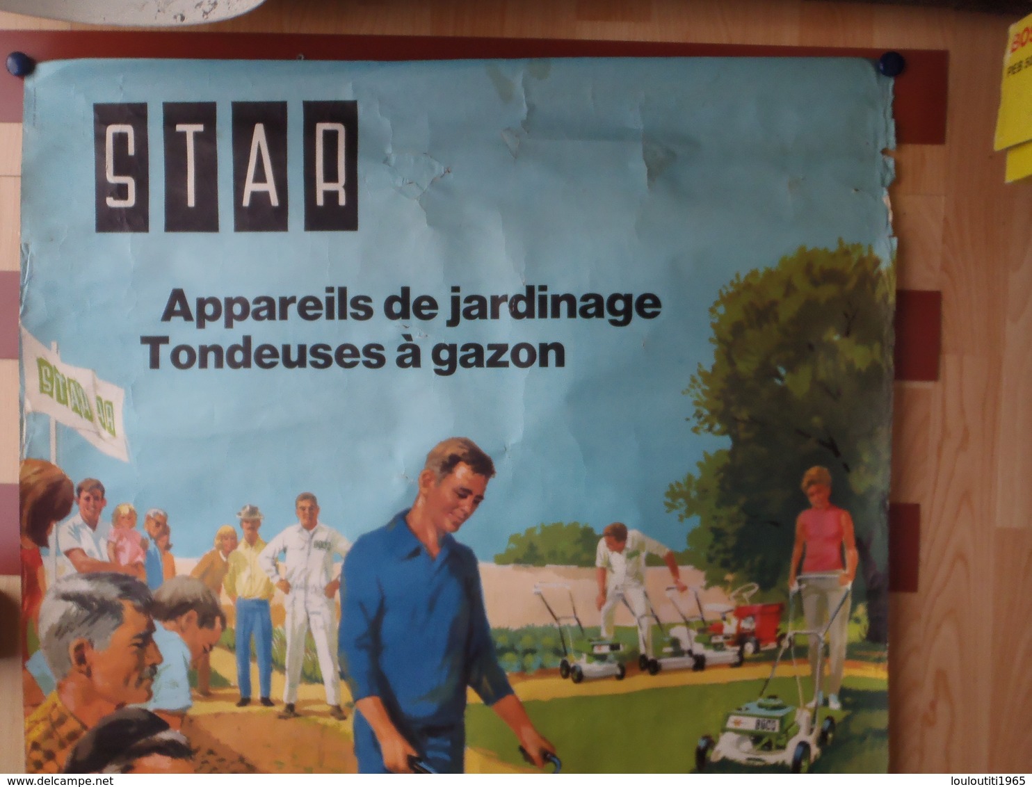 ANCIENNE AFFICHE PUBLICITAIRE STAR MOTOCULTURE APPAREILS DE JARDINAGE TONDEUSES A GAZON MACON - Plakate