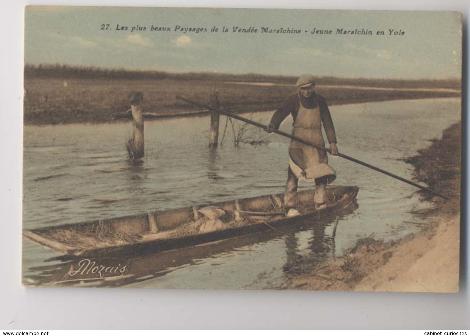 Jeune Maraichin En Yole - Les Plus Beaux Paysages De La Vendée Maraichine - Gros Plan -  Colorisée - Animée - Autres & Non Classés