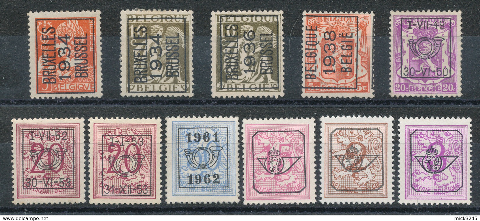 Belgique - Lot De 11 Timbres Préoblitérés - Other & Unclassified