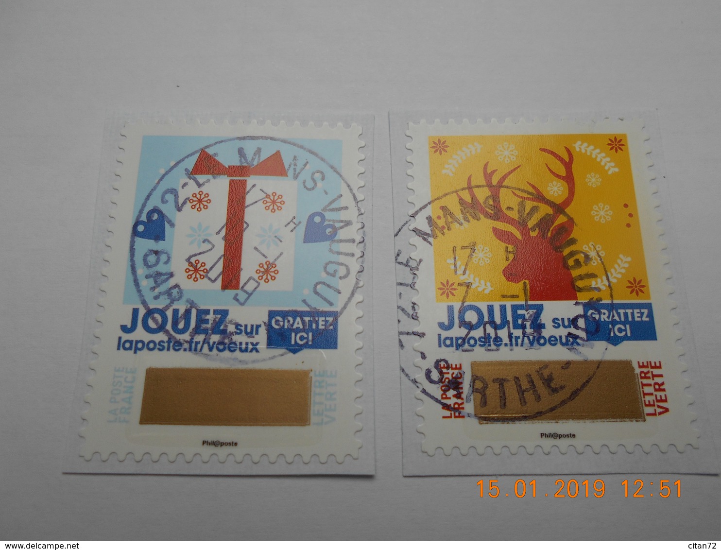 FRANCE 2018  CL305   ENVOYEZ PLUS QUE DES VOEUX   ( 2 Timbres)    Cachets  Ronds - Oblitérés