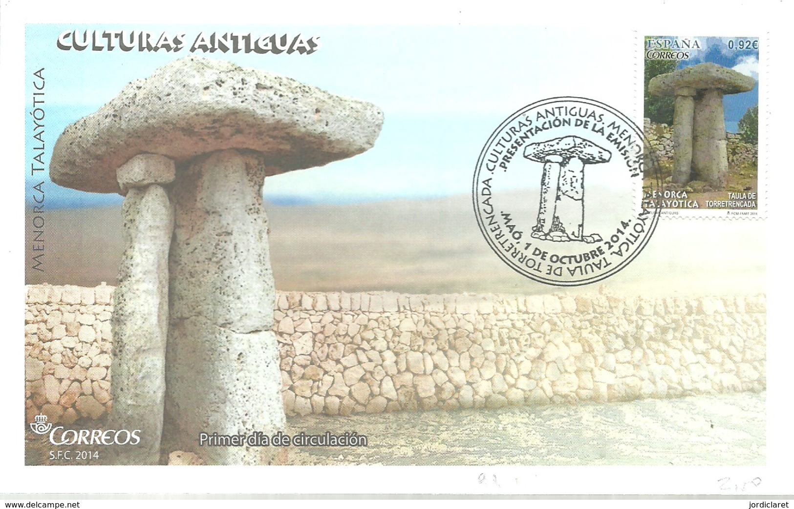 FDC  ESPAÑA 2014 - Prehistoria