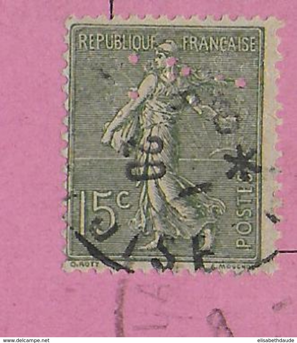 1920 - SEMEUSE PERFORE (PERFIN) GRANDS MOULINS De CORBEIL Sur CARTE => LAQUEUILLE - Storia Postale