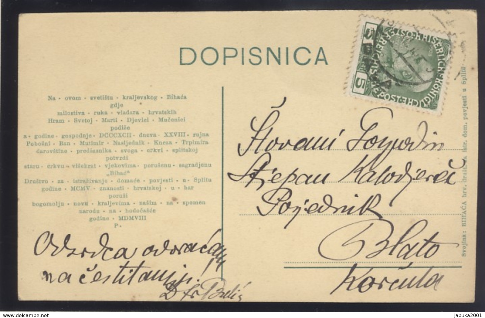 BOSNIA KRALJEVSKI BIHAC HRV.DRUSTVO ZA IST.DOM.POVIJESTI SPLIT SIGNATURE DON FRANE BULIC - Bosnie-Herzegovine