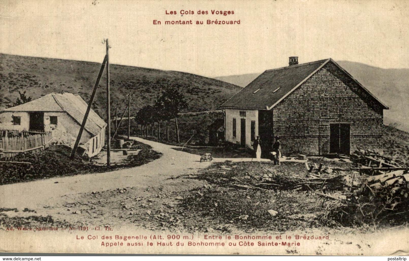 COL Des BAGENELLE (68) - Aspect De La Ferme-Auberge Entre Sainte Marie Aux Mines Et Le Bonhomme Au Début Du Siècle - Other & Unclassified