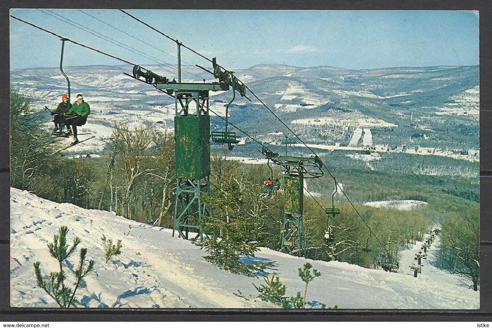 United States, NY, Catskill Mountains, Ski-lift, 1967. - Catskills