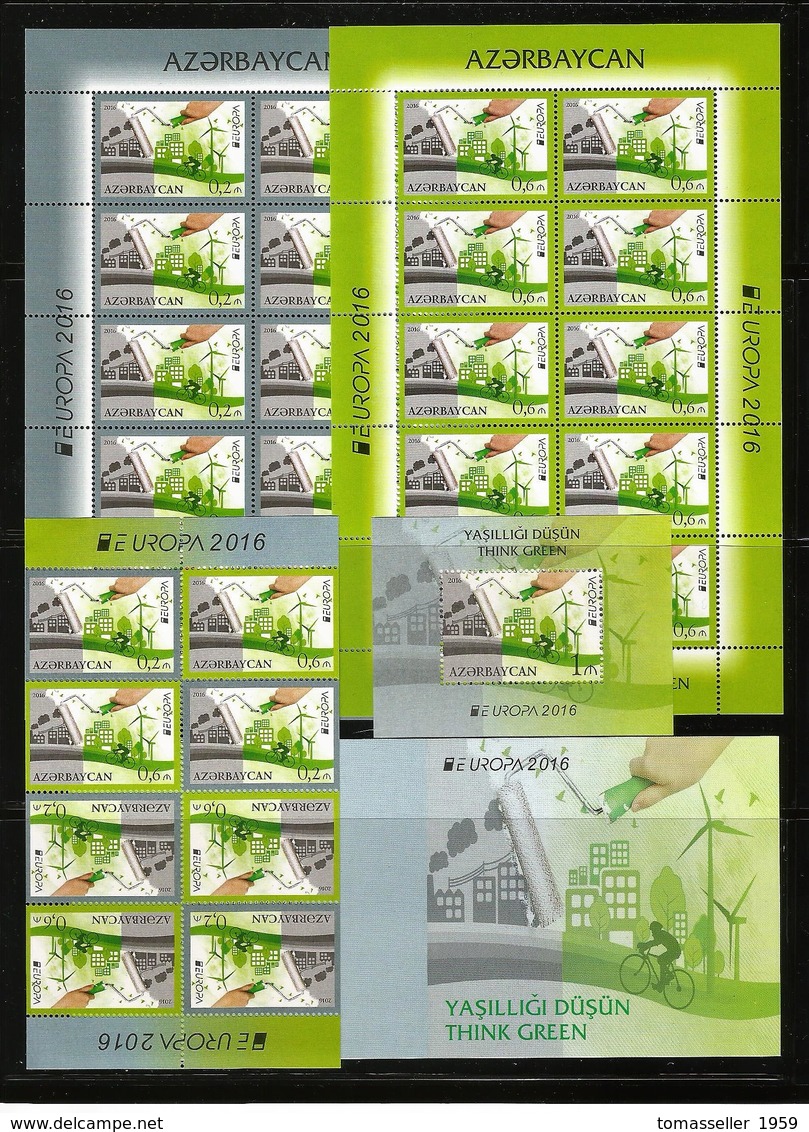 Azerbaijan -Europe-2016 Complete Set ( 2 S/sheetsx10st+1 Booklet X 8 St. +  1 Block + Cover) MNH - Azerbaïdjan