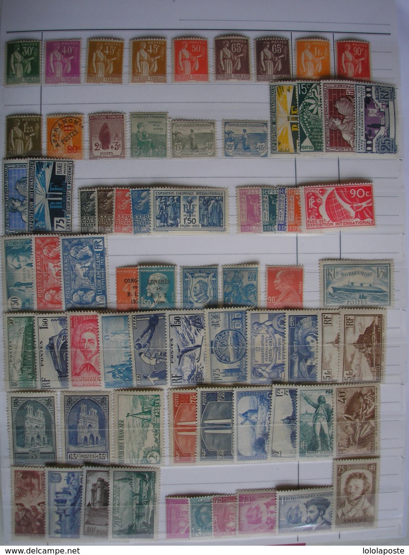 FRANCE - LOT De Bons Timbres Neufs *(MH) D'avant Guerre - Traces Charnières Légères - Cote > 1000 € - Altri & Non Classificati