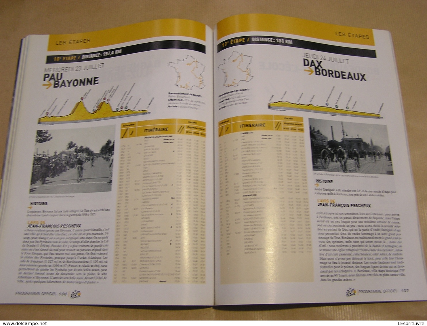 PROGRAMME OFFICIEL DU TOUR DE FRANCE 2003 Centenaire Lieux Etapes Horaires Equipes Cyclisme Coureur Cycliste Vélo