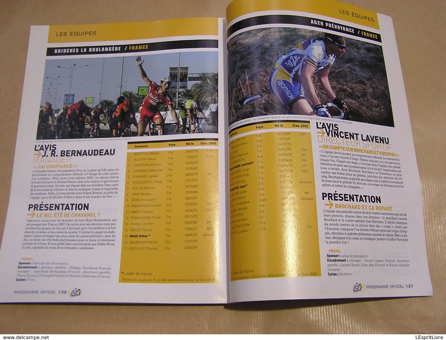 PROGRAMME OFFICIEL DU TOUR DE FRANCE 2003 Centenaire Lieux Etapes Horaires Equipes Cyclisme Coureur Cycliste Vélo