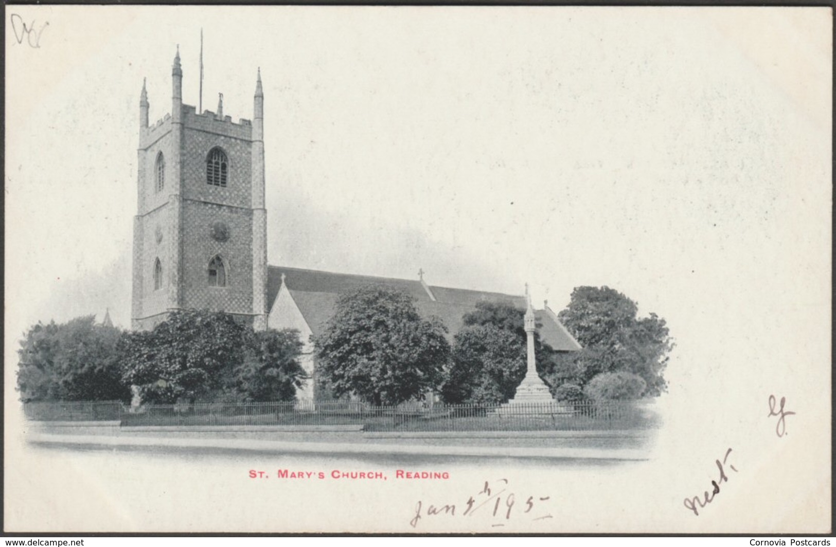 St Mary's Church, Reading, Berkshire, C.1905 - John Walker Postcard - Reading