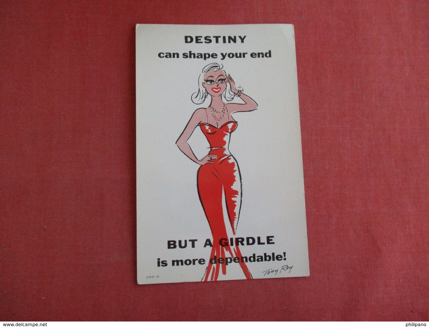 Destiny Can Shape Your End  But A Girdle Is More Dependable  Wackie Card  Signed Artist Ref 3128 - Humour