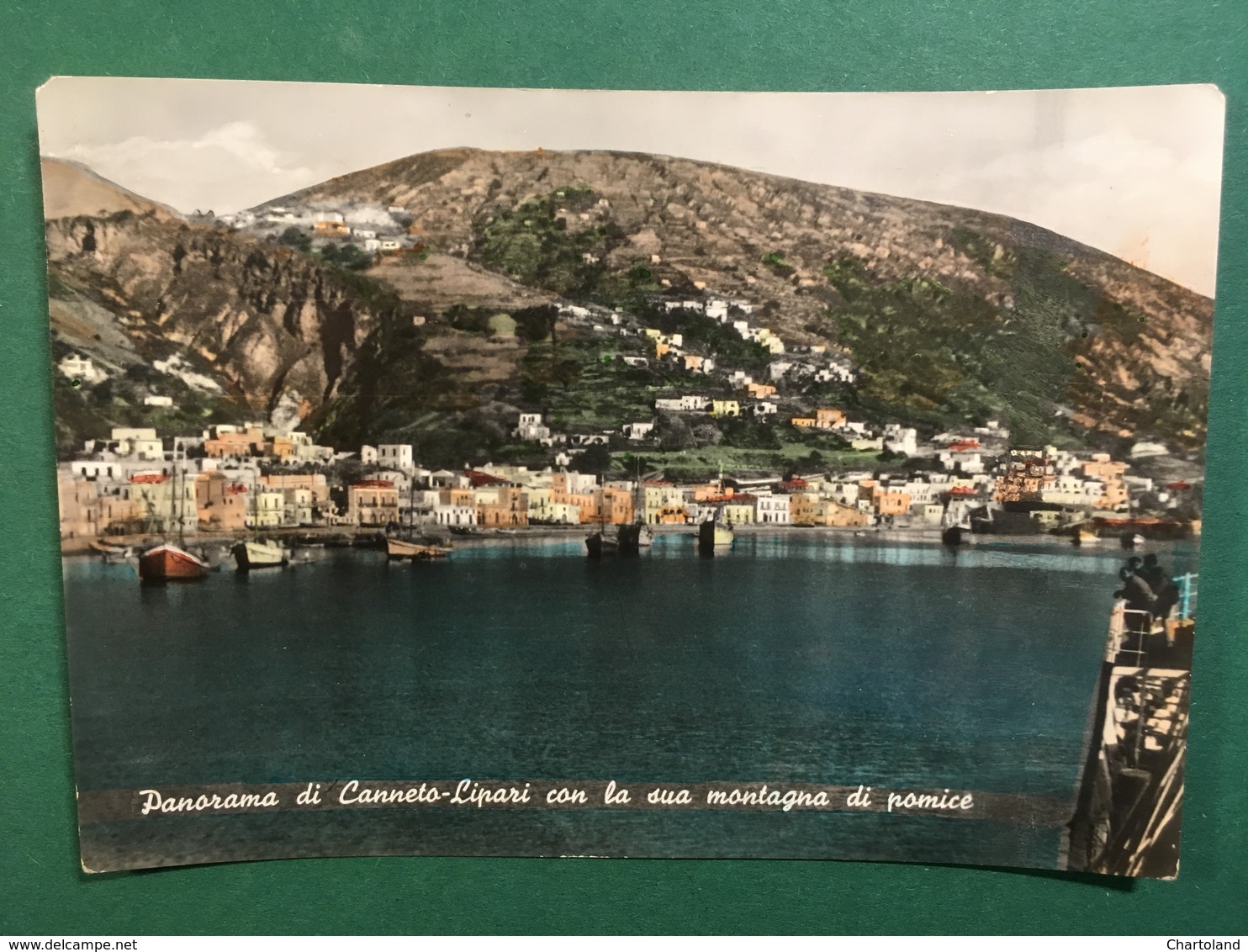 Cartolina Panorama Di Canneto Lipari - Con La Sua Montagna Di Pomice - 1954Ca. - Messina