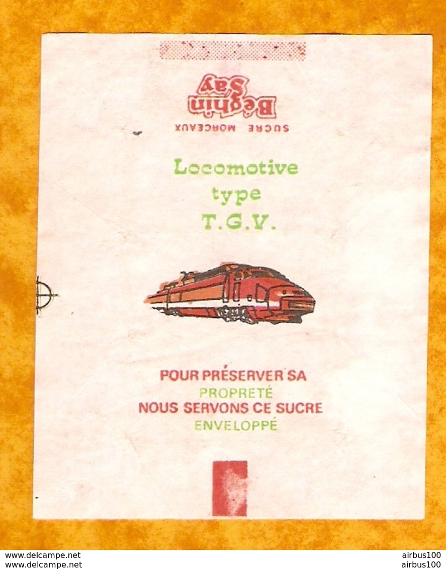 LOT DE 7 EMBALLAGES DE SUCRE BÉGHIN SAY - LOCOMOTIVE TGV BB AUTRE - TRAIN SUGAR ZUCKER ZUCCHERO - Ferrocarril
