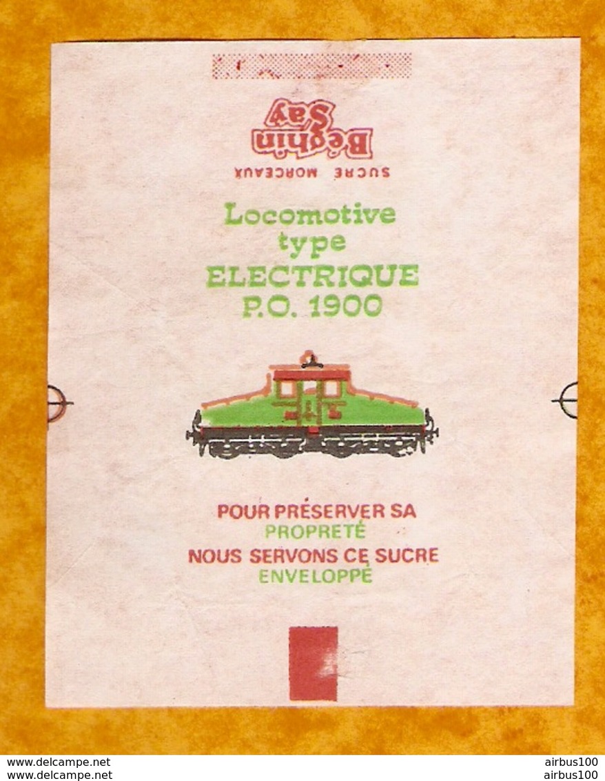 LOT DE 7 EMBALLAGES DE SUCRE BÉGHIN SAY - LOCOMOTIVE TGV BB AUTRE - TRAIN SUGAR ZUCKER ZUCCHERO - Spoorweg