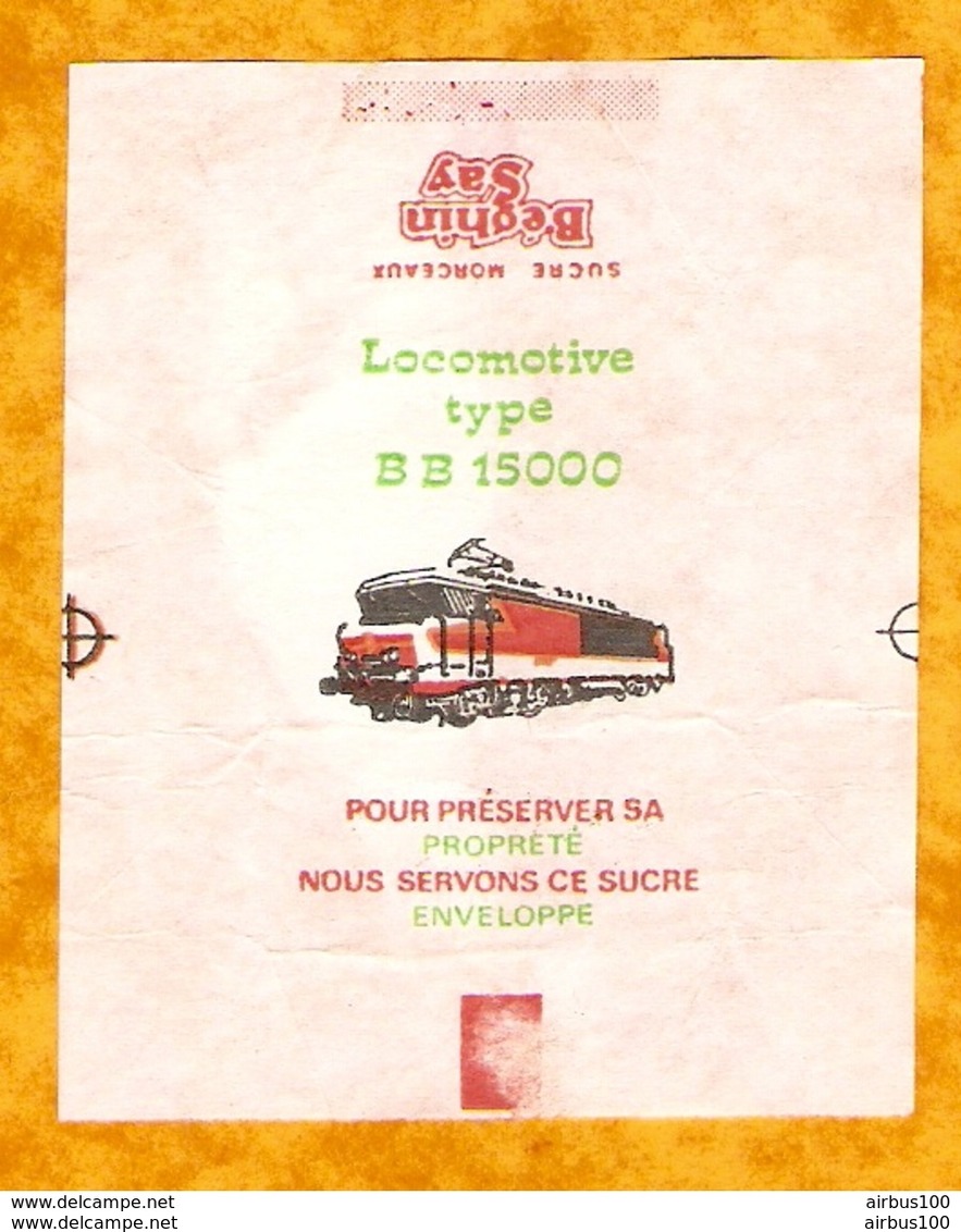 LOT DE 7 EMBALLAGES DE SUCRE BÉGHIN SAY - LOCOMOTIVE TGV BB AUTRE - TRAIN SUGAR ZUCKER ZUCCHERO - Chemin De Fer