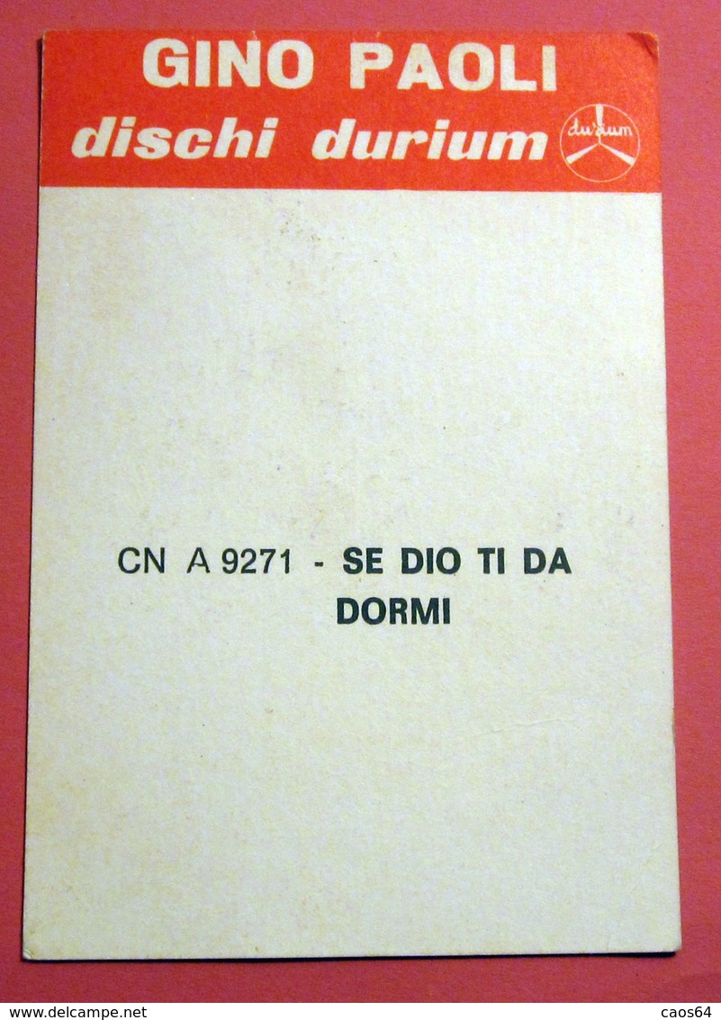 PROMOCARD SE DIO TI DA DORMI   GINO PAOLI 1968   DURIUM - Foto