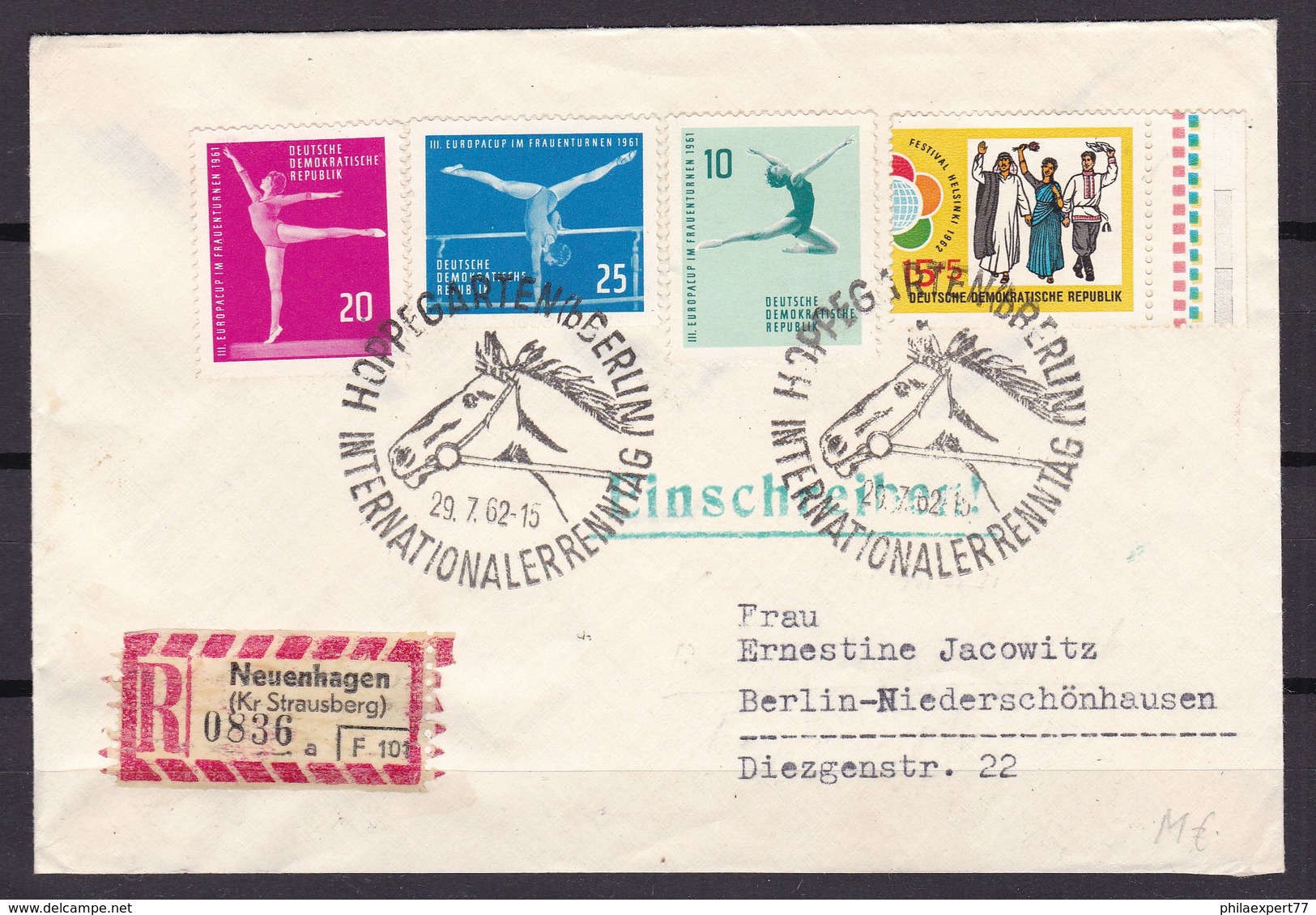 DDR - 1961/62 - Michel Nr. 830/832+906 - Einschreiben Mit Sonderstempel - Used Stamps