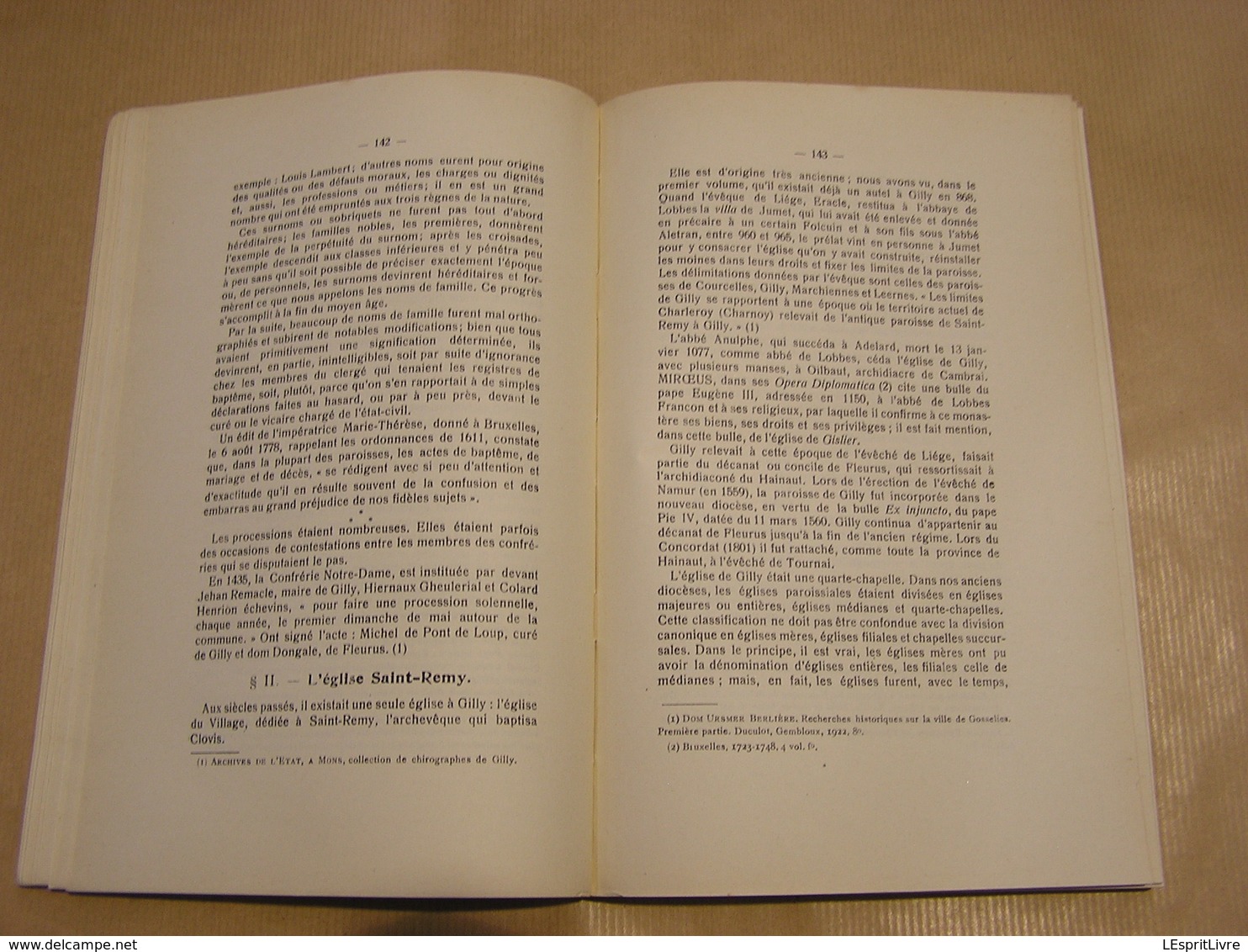 GILLY à TRAVERS LES AGES Tome 2 Lambot Close 1925 Régionalisme Hainaut Charleroi Industrie Charbonnage Abbaye Soleilmont