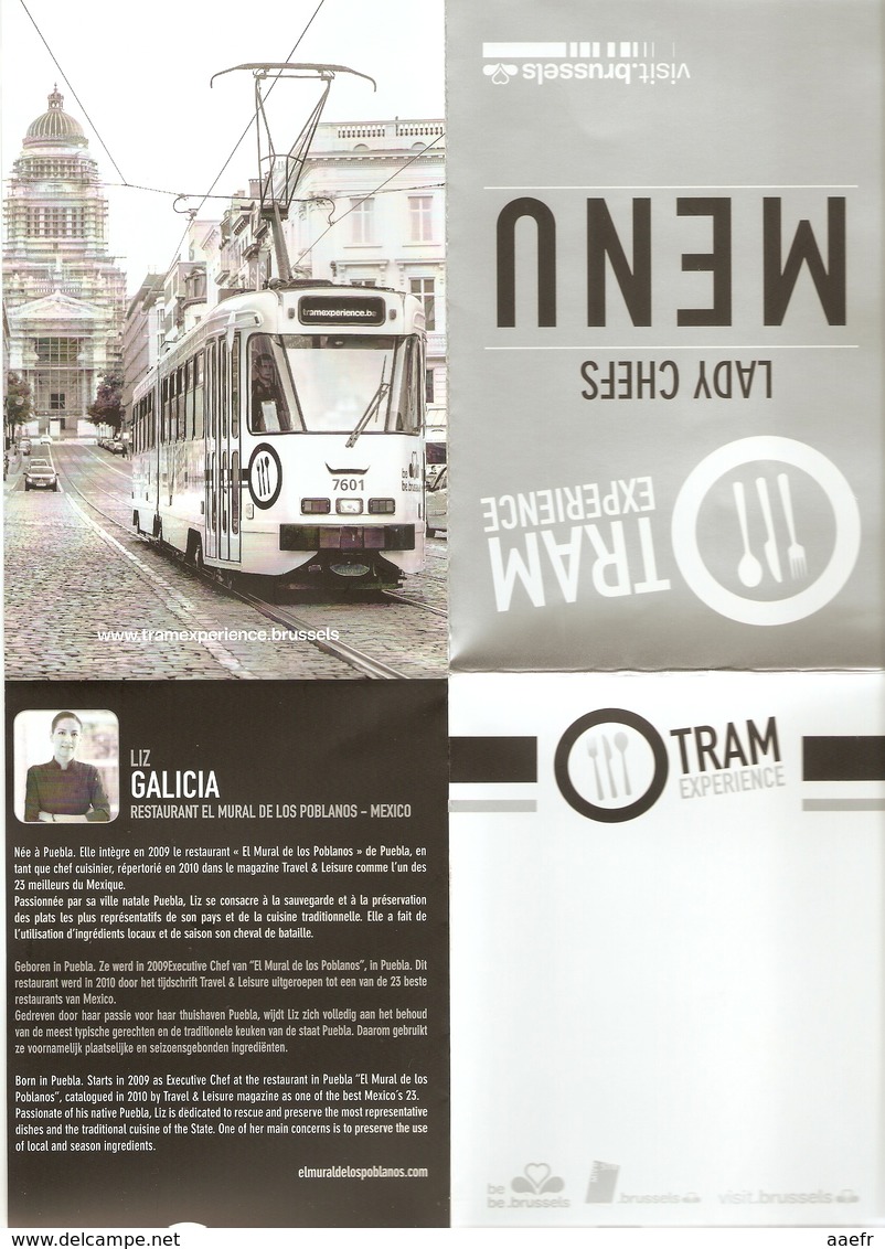 Menu - Lady Chefs, TRAM Experience - Bruxelles 2017 - Chef: Liz Galizia De Puebla, Mexique - Menus