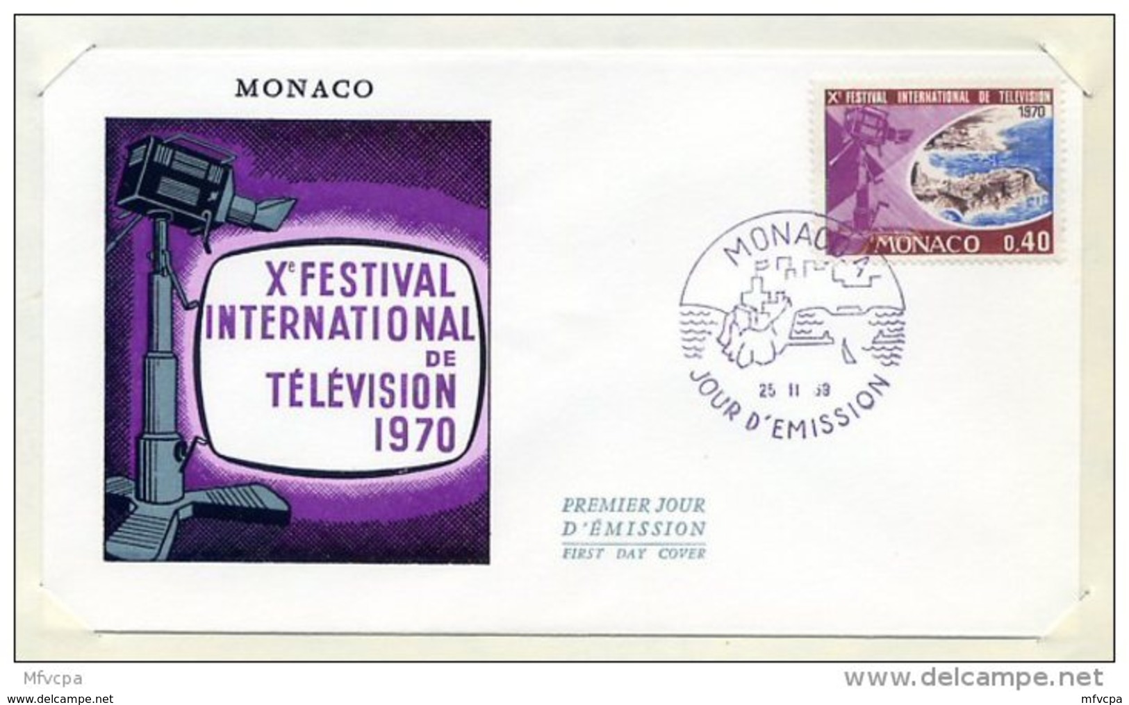 L4I051 MONACO 1969 FDC JX Festival International De Télévision 1970 0,40f Monaco A 25 11  1969 - FDC