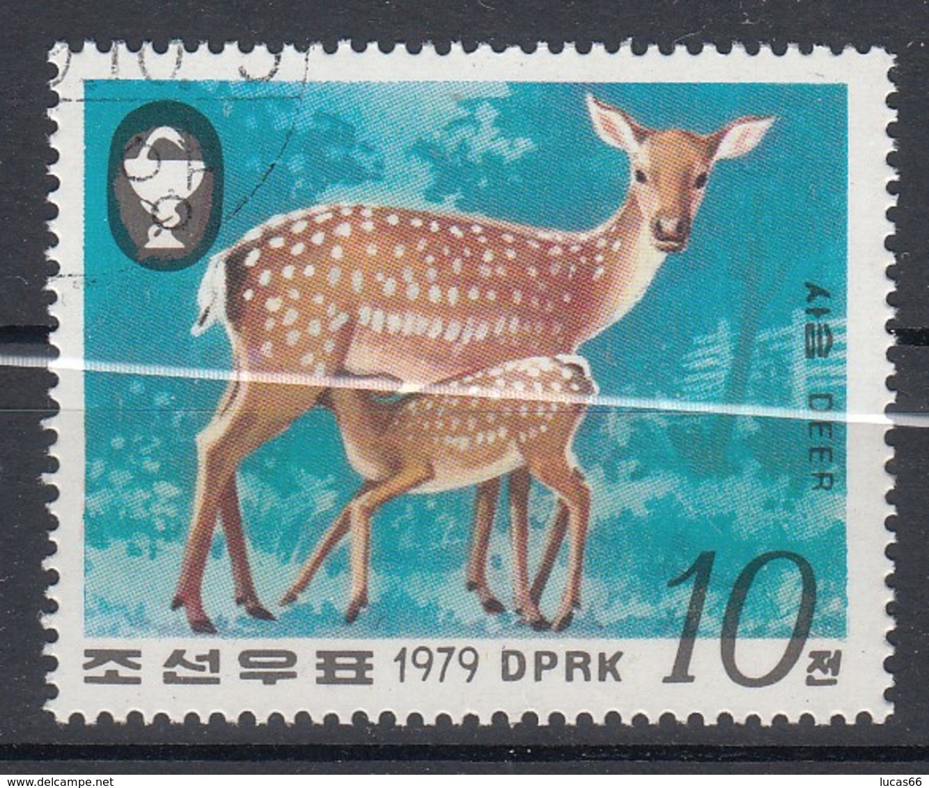 NORTH KOREA 1979. SCOTT 1859. SIKA DEER. DOE AND SUCKLING FAWN - Corea Del Nord