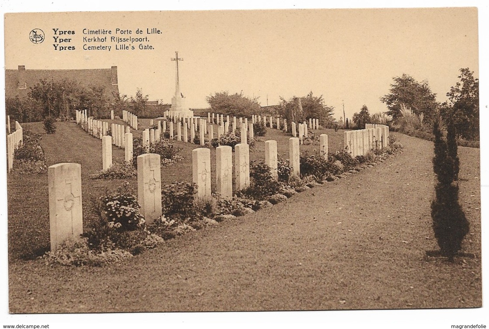 CPA PK  YPRES  CIMETIERE  PORTE DE LILLE  YPER KERKHOF RIJSSELPOORT - Autres & Non Classés