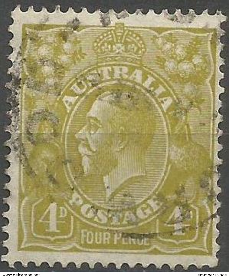 Australia - 1933 King George V 4d Yellow-olive Used   SG 129  Sc 118 - Gebruikt