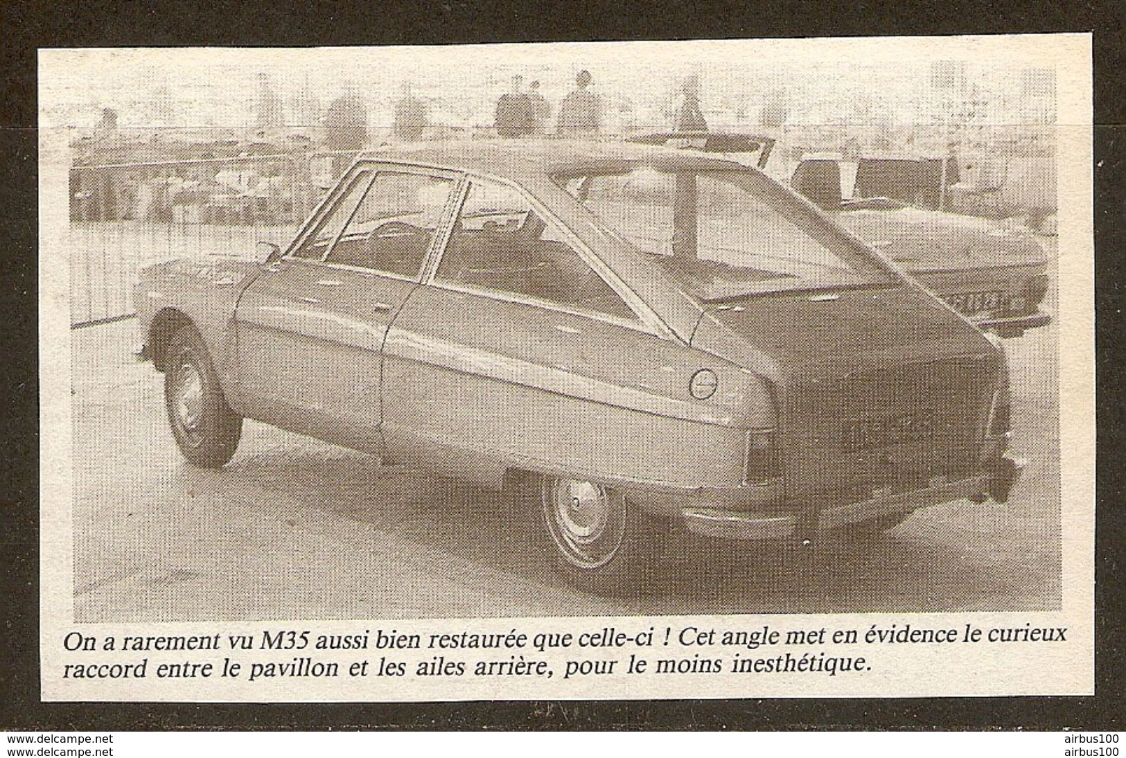 Coupure De Presse - CITROEN M 35 M35 MOTEUR A PISTON ROTATIF - AMI 8 - Cars